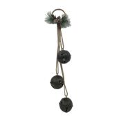 Cloche triple rustique en métal, brun