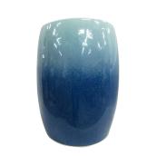 Tabouret de jardin, 14" x 17,5", céramique bleue