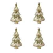 Ornement de Noël, sapins, or, 4/pqt