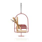 Ornement de Noël Hygge Holiday, ensemble de ski, rouge et beige