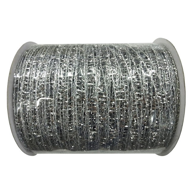 Decorative Polyester Mesh - Silver - 4'' x 30'