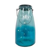 Solar Lighted Bottle - Blue Tones - 10.25-in