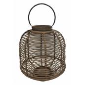 Lanterne en bambou, 13,75 po x 15.25 po, brun