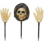 Décoration lumineuses de jardin, Haunted Living, squelette, 18 po, ensemble de 3