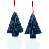 Arbres en papier Holiday Living, bleu/rouge, paquet de 2