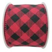 Holiday Living Polyester Plaid Ribbon - Chill Factor - 2.5-in x 10 Yards - Red and Black