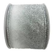 Holiday Living Polyester Ribbon - Snow Angel - 2.5-in x 10 Yards - White and Silver