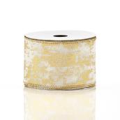 Holiday Living Polyester Ribbon - Snow Angel - 2.5-in x 10 Yards - Gold and Ivory