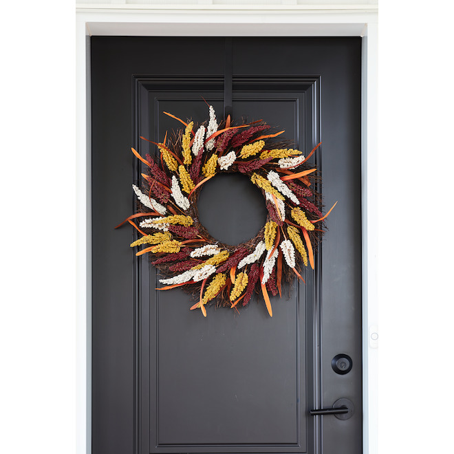 Holiday Living 1-pack 22-in Harvest Indoor Outdoor Artificial Wreath 