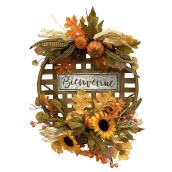 Holiday Living 1-Pack 19-in Tobacco Basket Indoor Artificial Wreath