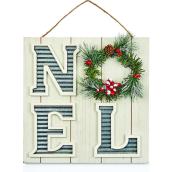 Décoration murale Holiday Living NOEL avec couronne, 12 po, blanc
