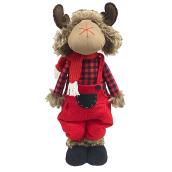 Holiday Living 24-in Red and Brown Standing Reindeer Tabletop Decoration