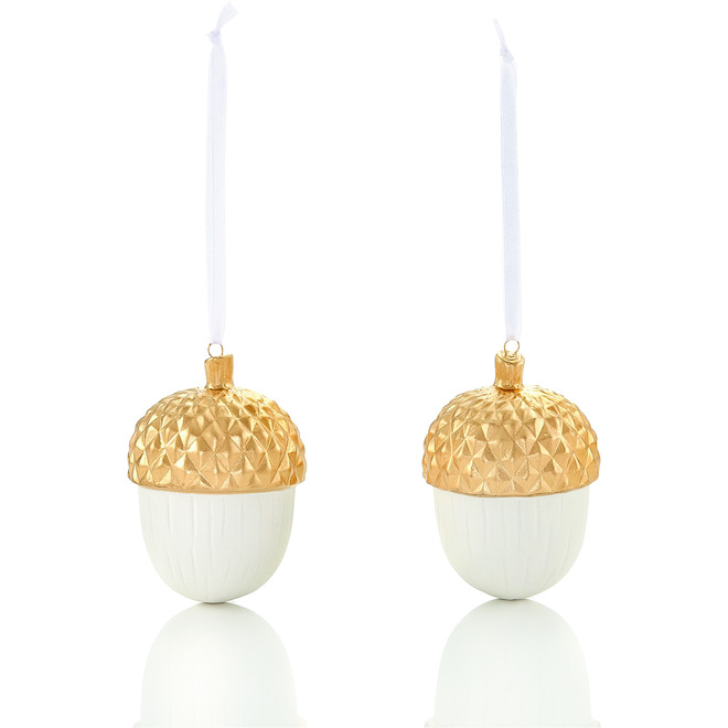 Holiday Living 4Pack Gold Ceramic Acorn Christmas Tree Ornament LW68