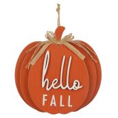 Holiday Living 9.37-in Orange Wood Pumpkin Wall Decoration