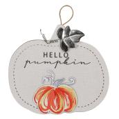 Holiday Living 1-Piece 10.5-in White Wood Pumpkin Wall Decor