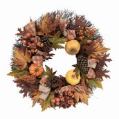 Holiday Living 22-in Orange, Green and Brown Artificial Fall Wreath