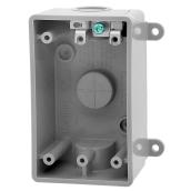 Boîte électrique simple rectangulaire standard en PVC gris pour extérieur résistant aux intempéries