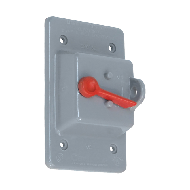Couvercle d'interrupteur à bascule Carlon en PVC gris