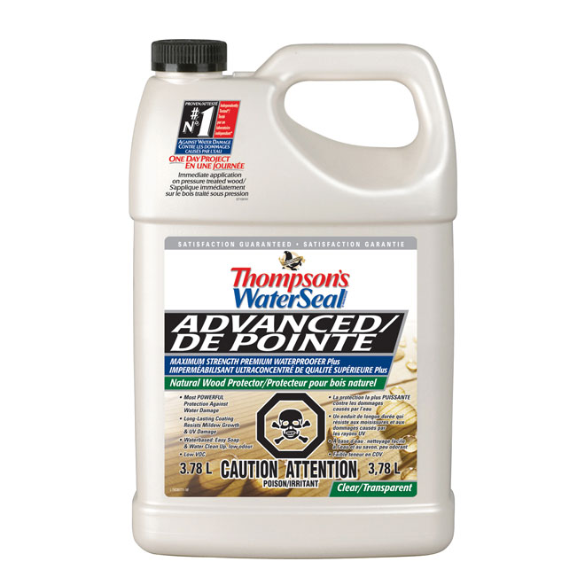 Thompson's Exterior WaterSeal Waterproofer - UV Protection - Clear Finish - 3.78-L