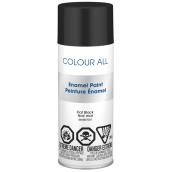 Krylon Colour-All Enamel Aerosol Spray Paint - Flat Black - UV and Fade Resistant - 283 g