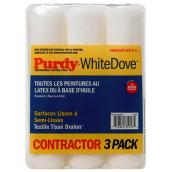 Manchon de rechange Purdy White Dove, fibres d'acrylique, sans peluche, 9 1/2 po l., paquet de 3
