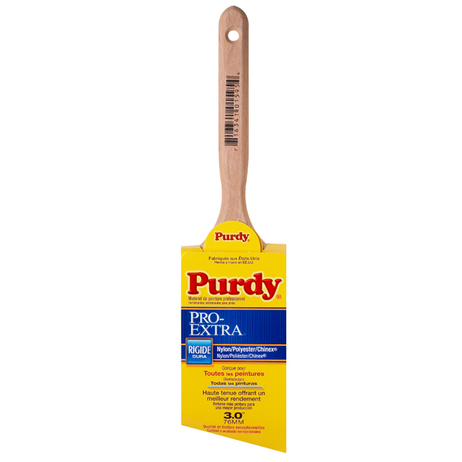 Brosse angulaire Purdy Pro-Extra Glide, synthétique, manche en bois embossé, 3 po l.