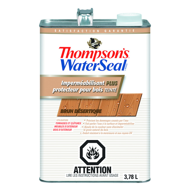 Huile pénétrante pour bois Thompson's WaterSeal, naturel, transparent,  extérieur, 3,78 L