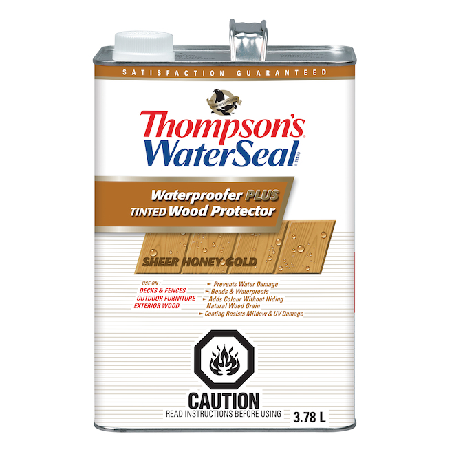 Thompson's WaterSeal Waterproofer Plus Tinted Wood Protector - Sheer Honey Gold - Low VOC - 3.78-L - for Exterior