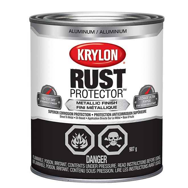 Peinture antirouille Rust Protector de Krylon, à base d'huile, aluminium métallique, 946 ml