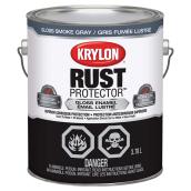 Peinture antirouille émaillée Rust Protector de Krylon, protection contre la corrosion, gris fumée lustré, 3,78 L