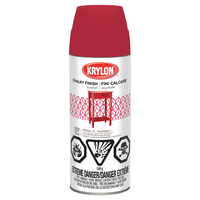 KRYLON Aerosol Paint Chalky Finish Scarlet 441150000 RONA   14495558 L 