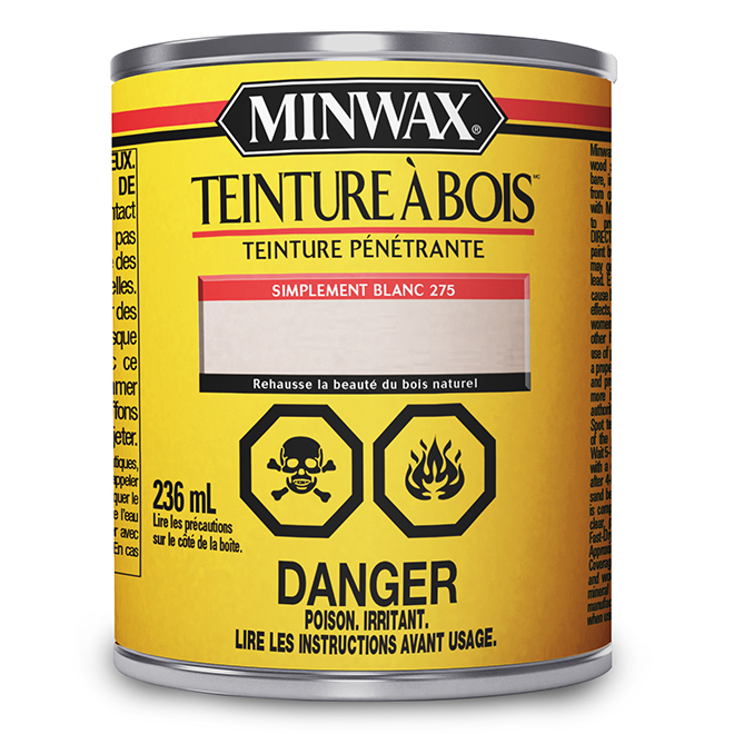 MINWAX Teinture à bois, base d'huile, blanc, 236 ml CM2276544