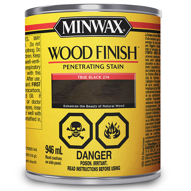 Minwax Wood Finish Interior Wood Stain, Ebony - 1 qt can