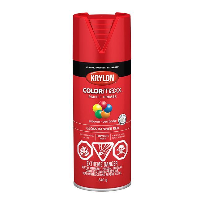 Krylon Paint Primer Indoor Outdoor 340 G Gloss Banner Red   14495825a L 