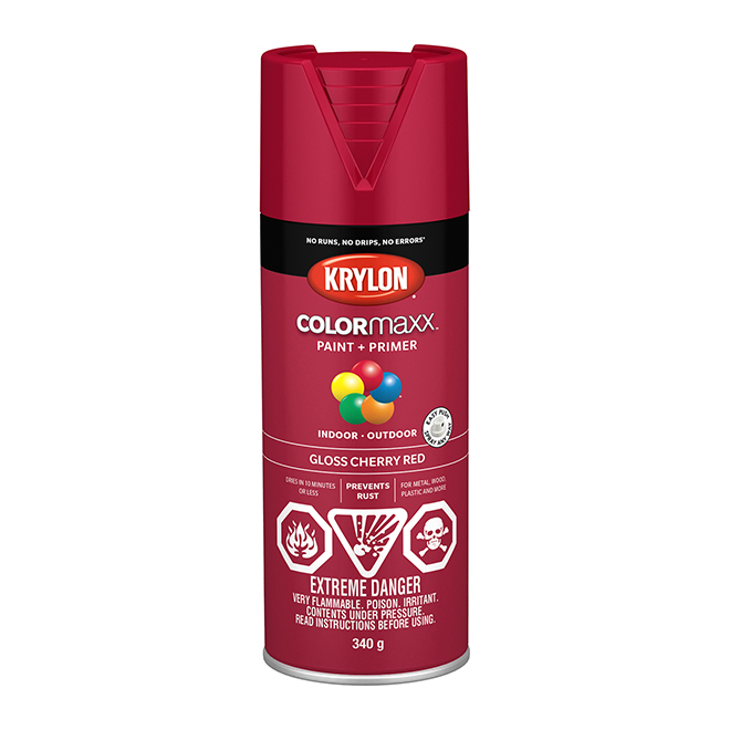 Krylon COLORmaxx 340 g Indoor/Outdoor Gloss Paint and Primer - Cherry Red
