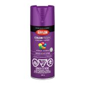 Peinture et apprêt en un à pulvériser Colormaxx de Krylon, à base d'acrylique, lustré, prune riche, 340 g