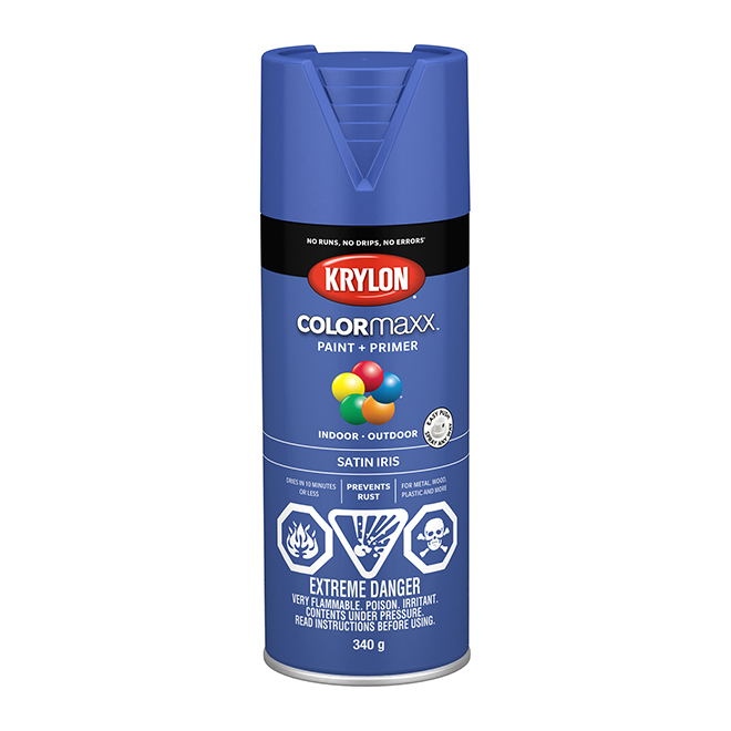 Krylon COLORmaxx Aerosol Paint and Primer - Satin Iris - Opaque - 340 g