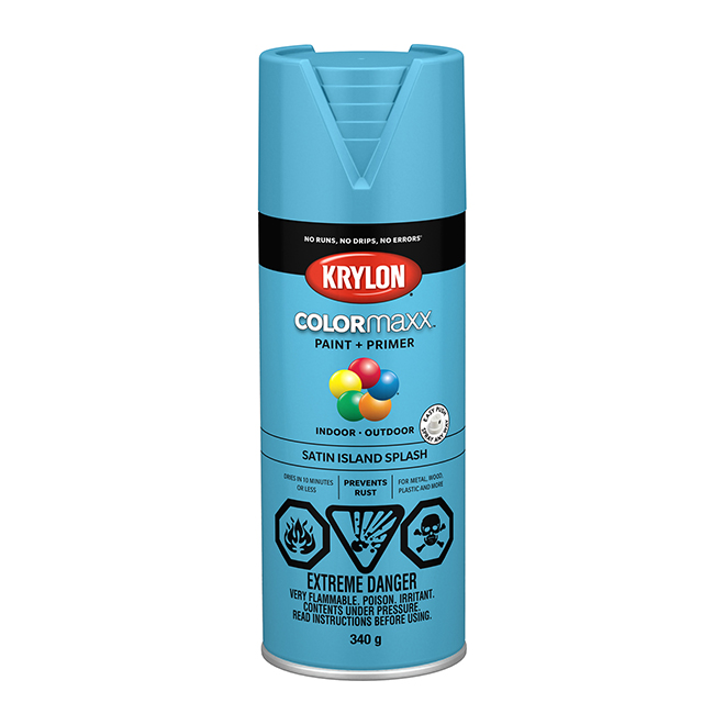 Krylon Colormaxx Aerosol Paint and Primer - Satin - Island Splash - 340 g