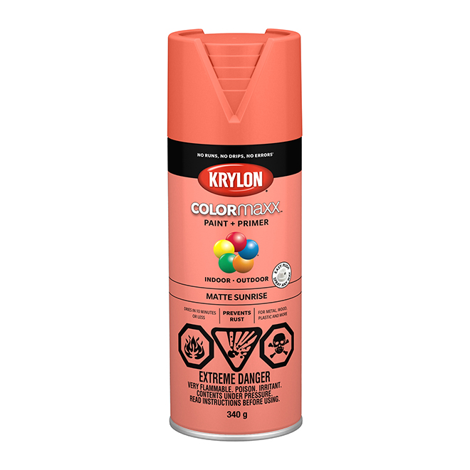 Krylon Colormaxx Acrylic Paint and Primer in One Aerosol Spray - Matte - Sunrise - 340 g