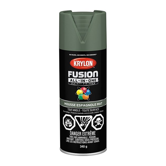 Peinture et apprêt tout-en-un COLORmaxx de Krylon, à pulvériser, mat, mousse espagnole, 340 g