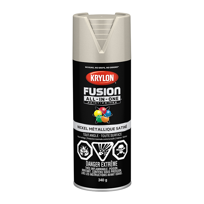 Peinture et apprêt tout-en-un Krylon, 340 g, nickel métallique