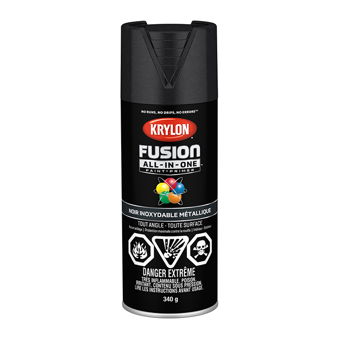 Peinture et apprêt tout-en-un Krylon, 340 g, noir inoxydable