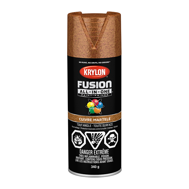 Peinture et apprêt tout-en-un COLORmaxx de Krylon, à pulvériser, à base d'acrylique, cuivre martelé, 340 g