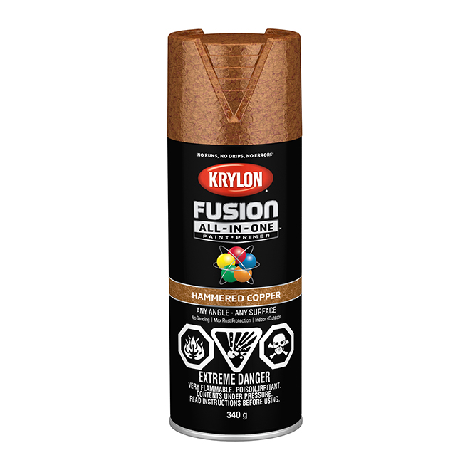 Krylon Fusion All-in-One Paint and Primer Aerosol Spray - Acrylic Based - Hammered Copper - 340 g