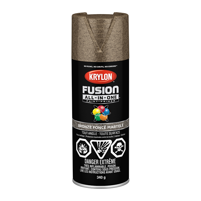 Peinture et apprêt tout-en-un COLORmaxx de Krylon, à pulvériser, à base d'acrylique, cuivre foncé martelé, 340 g