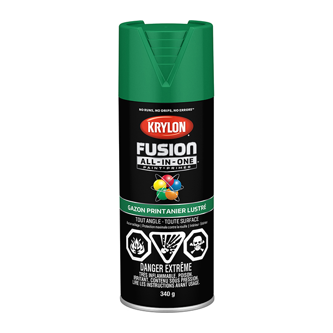 Peinture et apprêt tout-en-un COLORmaxx de Krylon, à pulvériser, lustré, gazon printanier, 340 g