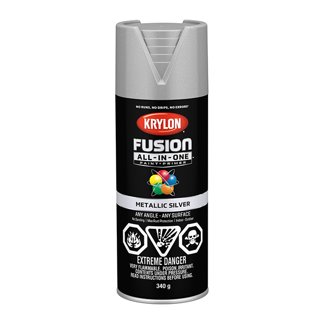 Krylon Paint and Primer AllinOne 340 g Metallic Silver 427730007 RONA