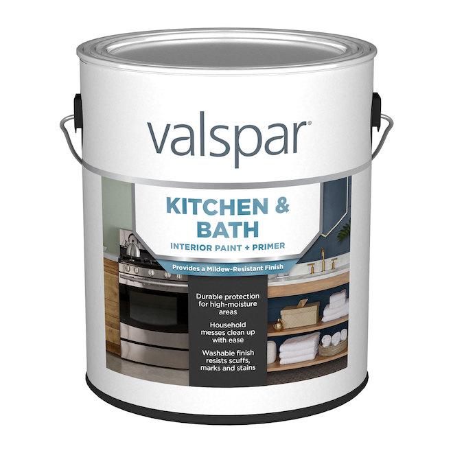 Valspar 3.78-L Base A Satin Kitchen/Bathroom Paint and Primer