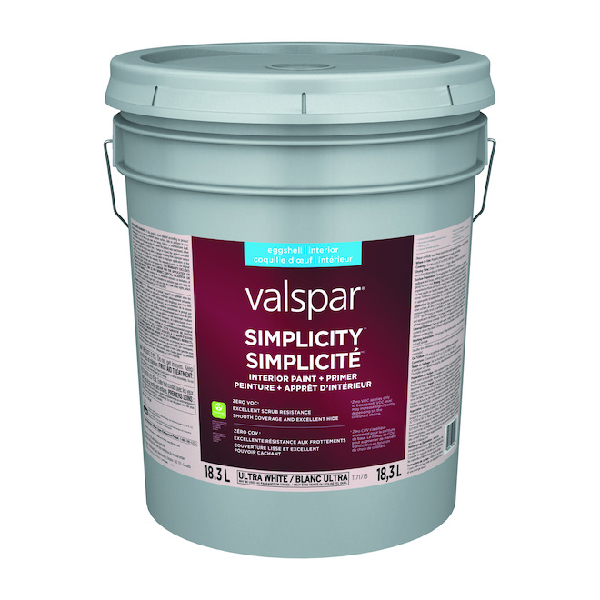 Peinture et apprêt Simplicity Ultra blanc base A, coquille à tinter, 18,3 l