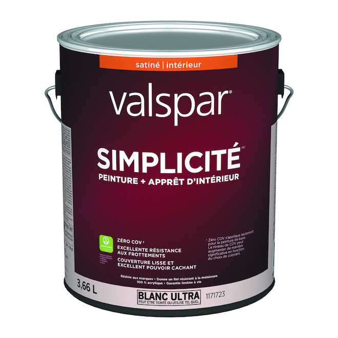 Peinture et apprêt Simplicity base A, satin, à teinter 3,66 l